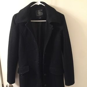 black wool pea coat sz s women